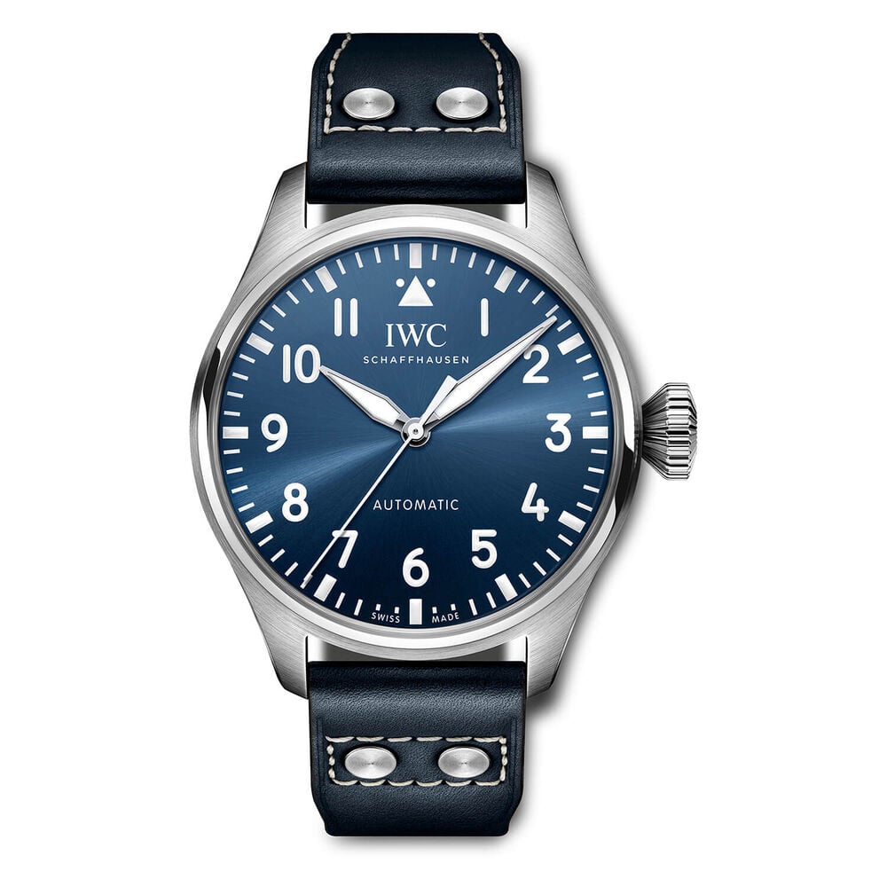 IWC Schaffhausen Big Pilot's Watch 43 Blue Dial Strap Watch