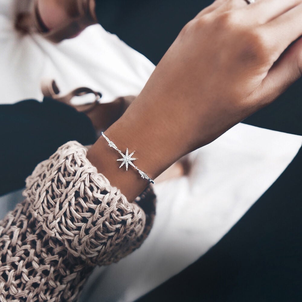 CARAT* London Stella Collection Sterling Silver  Celestia Adjustable Bracelet image number 2