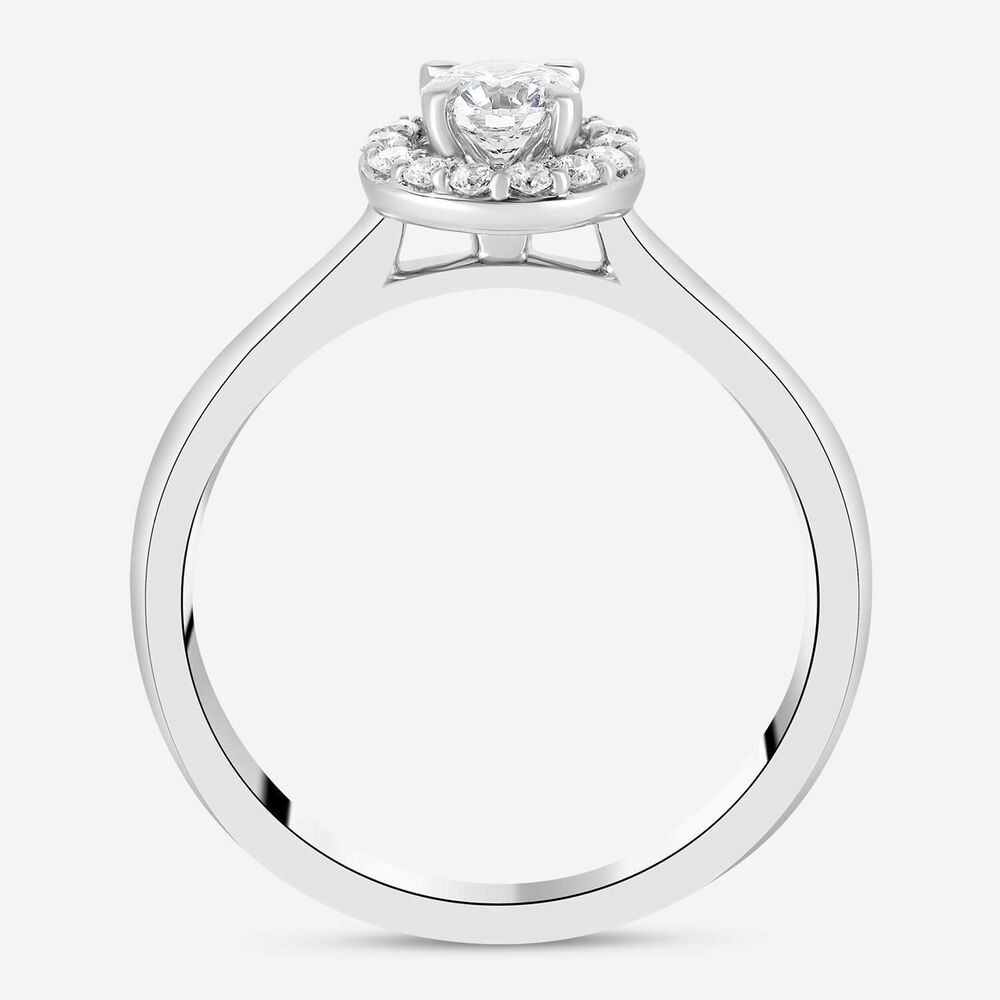 Platinum 0.43ct Amia Diamond Halo Ring image number 4
