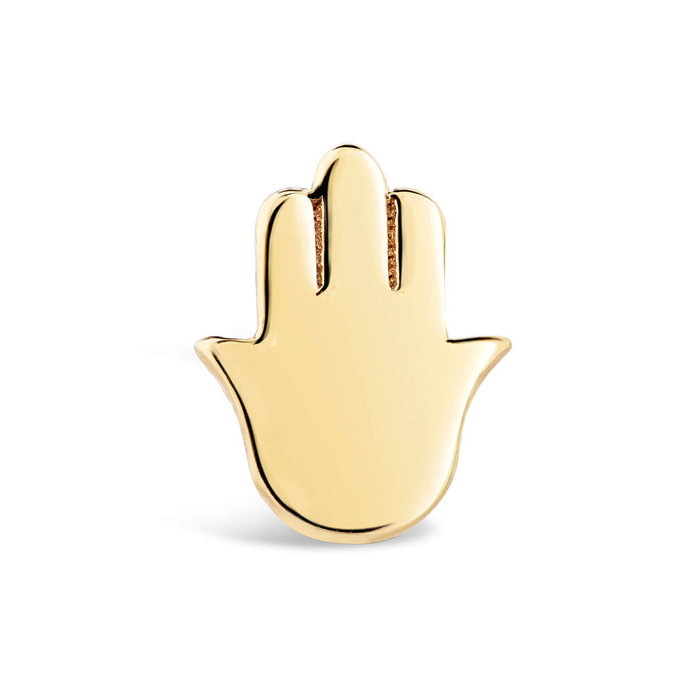 9ct Yellow Gold Hand Single Stud Earring image number 0