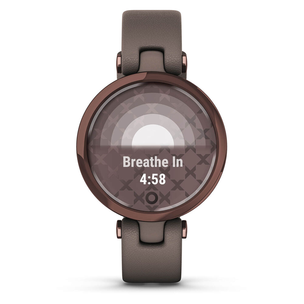 Garmin Lily Classic Dark Bronze Bezel Paloma Case Italian Leather Strap Watch