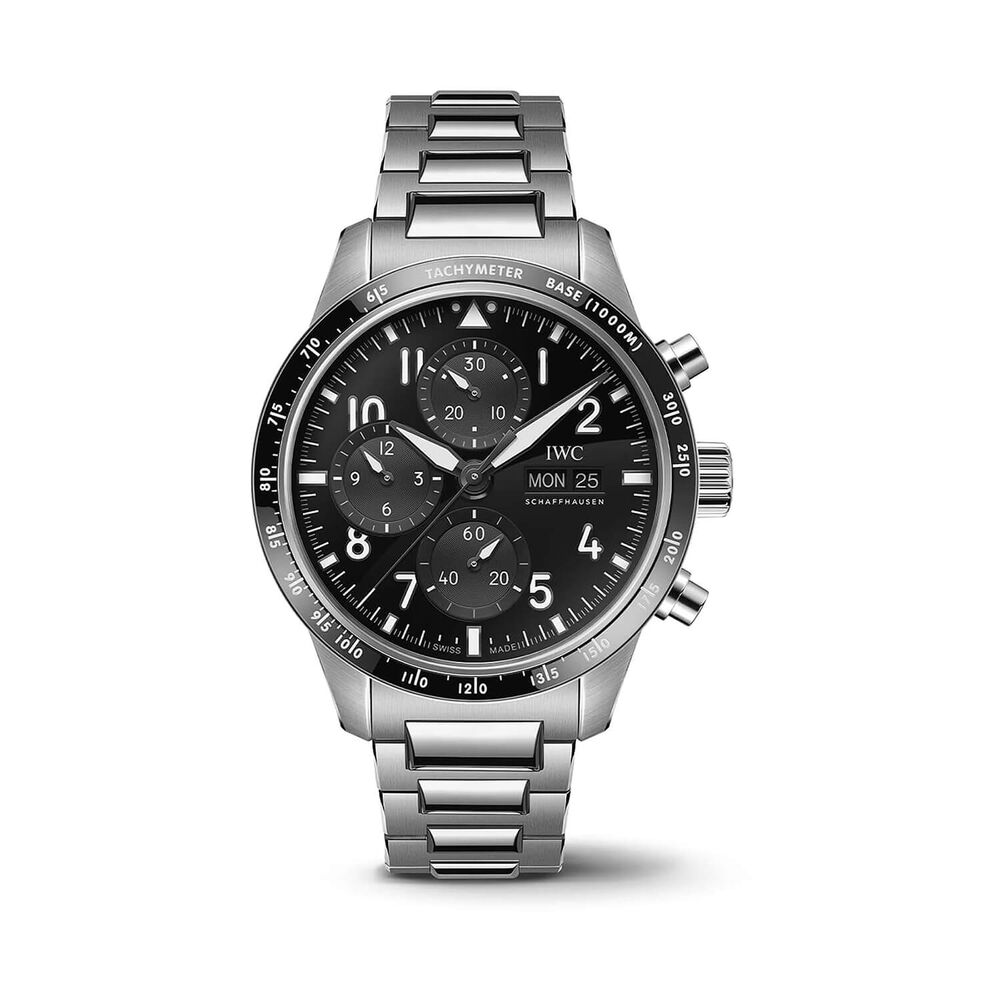 IWC Schaffhausen Pilot’s Performance Chronograph AMG 41mm Black Dial Titanium Bracelet Watch image number 0