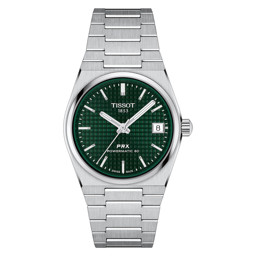 Tissot PRX Automatic 35mm Green Dial Steel Case Bracelet Watch image number 0