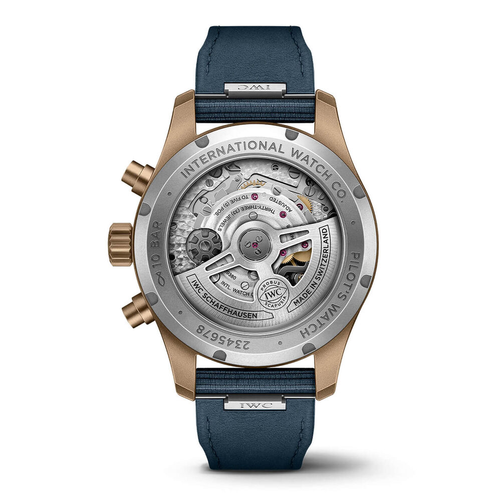 IWC Schaffhausen Pilot's Watch Chronograph 41 Blue Dial Strap Watch image number 3