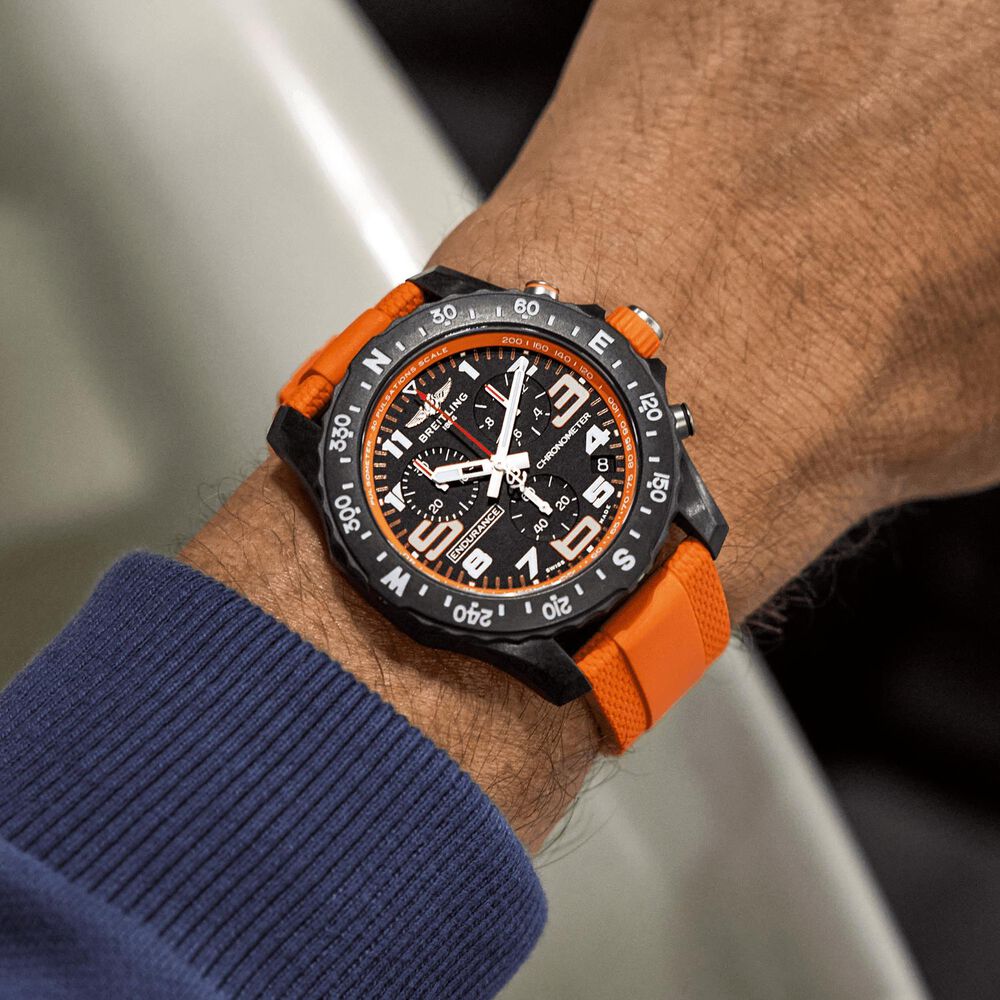 Breitling Endurance Pro 44mm Orange Rubber Strap Watch image number 5