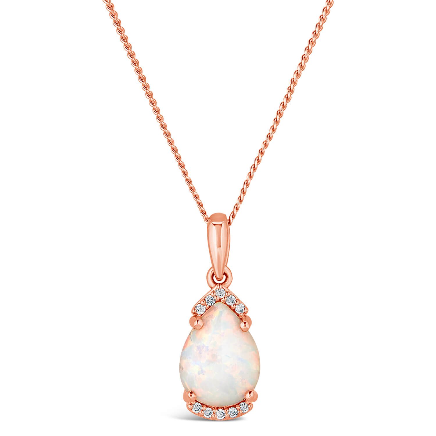 Rose gold sales necklace with opal