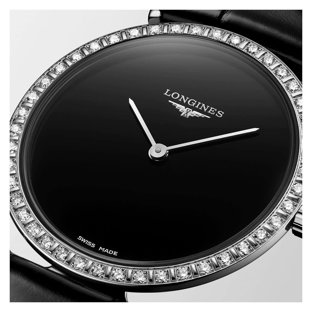 Longines Elegance La Grande Classique 29mm Black Dial & Strap Watch image number 4