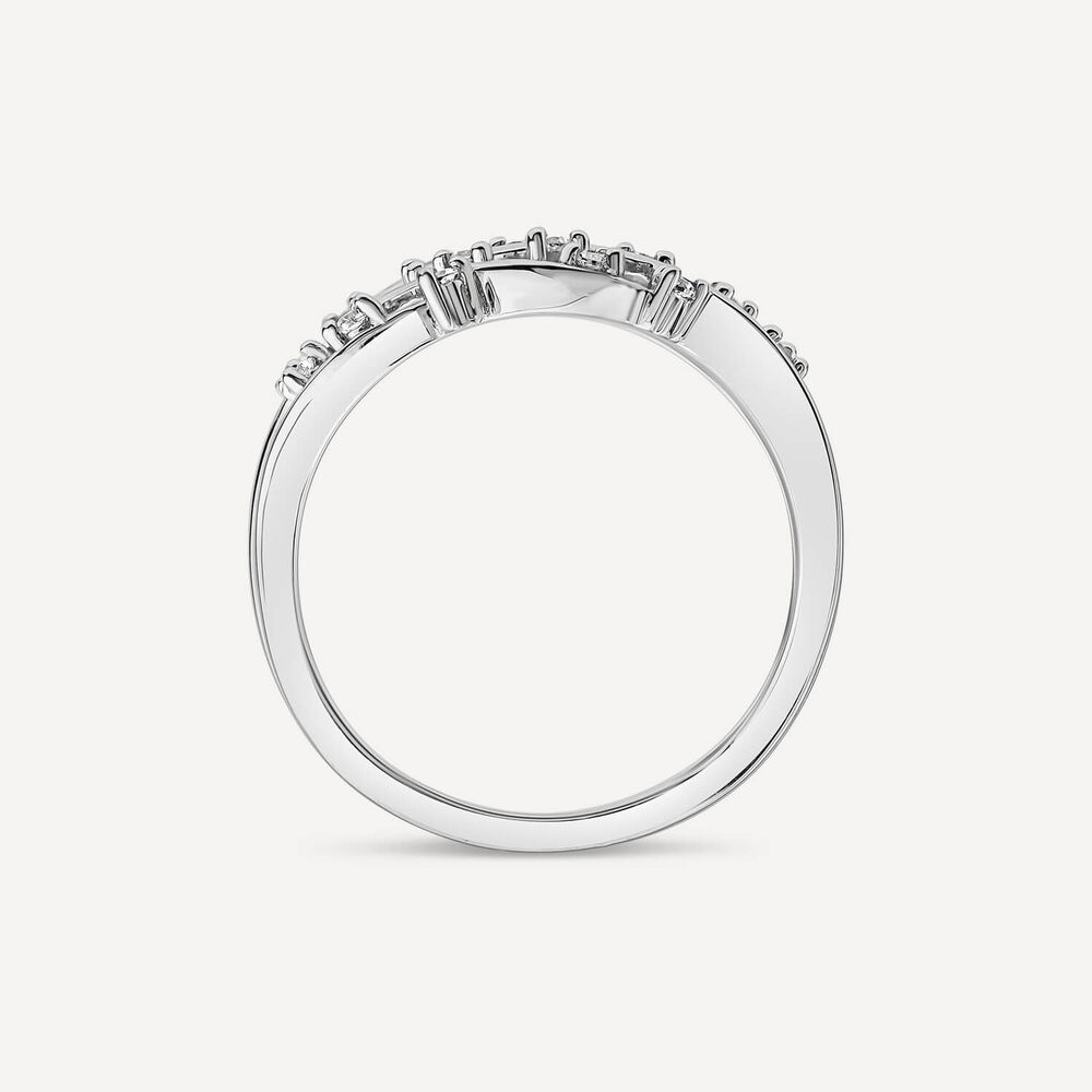 9ct White Gold 0.25ct Diamond Speckle Dress Ring image number 3