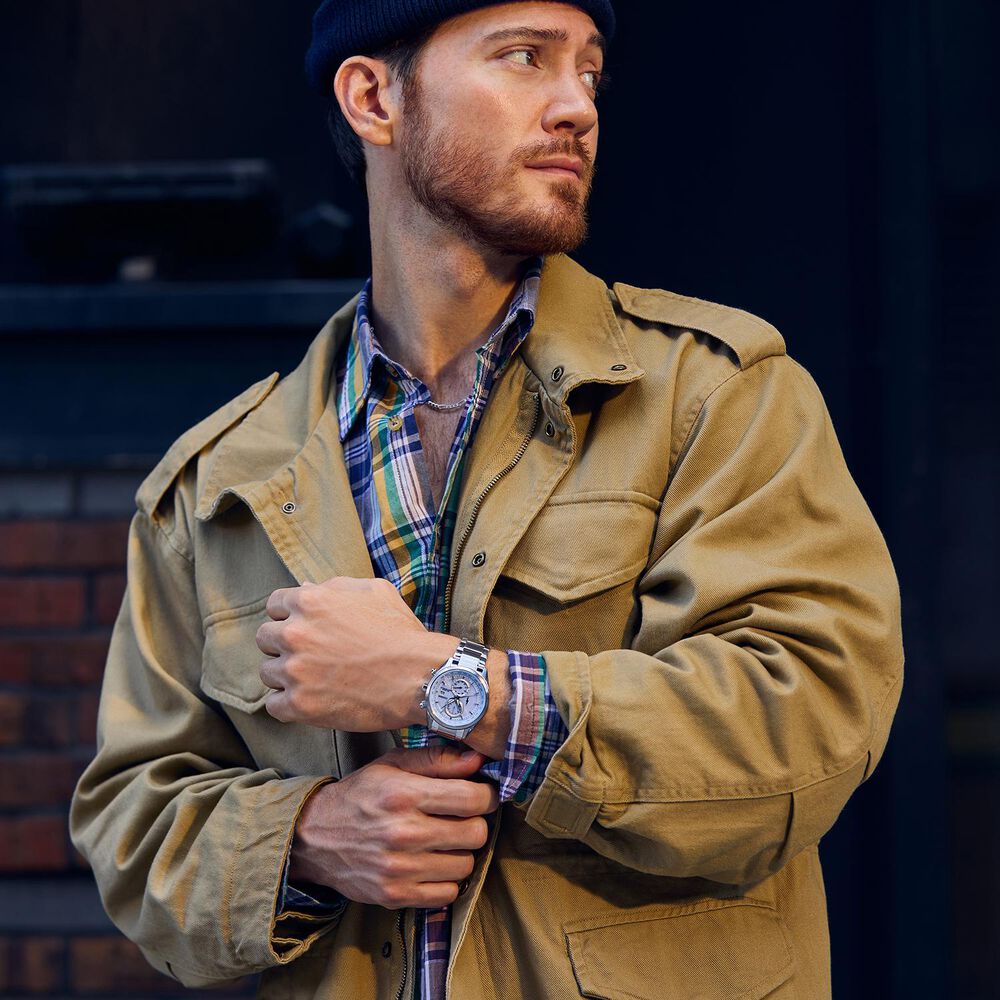 Citizen World Chronograph A.T 43mm Blue Dial Stainless Steel Bracelet Watch image number 3