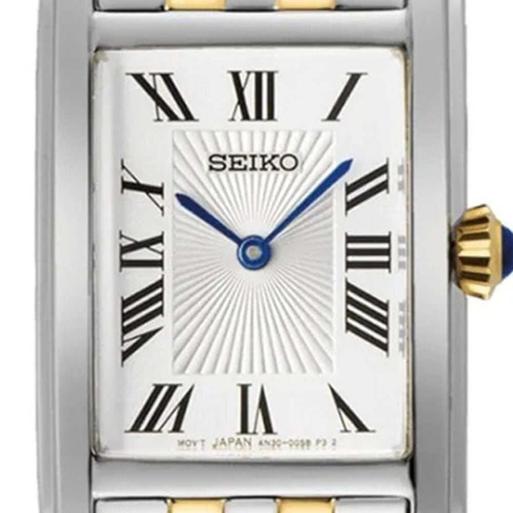 Seiko 22.2x33.1mm White Dial Two Tone Stainless Steel Bracelet Watch