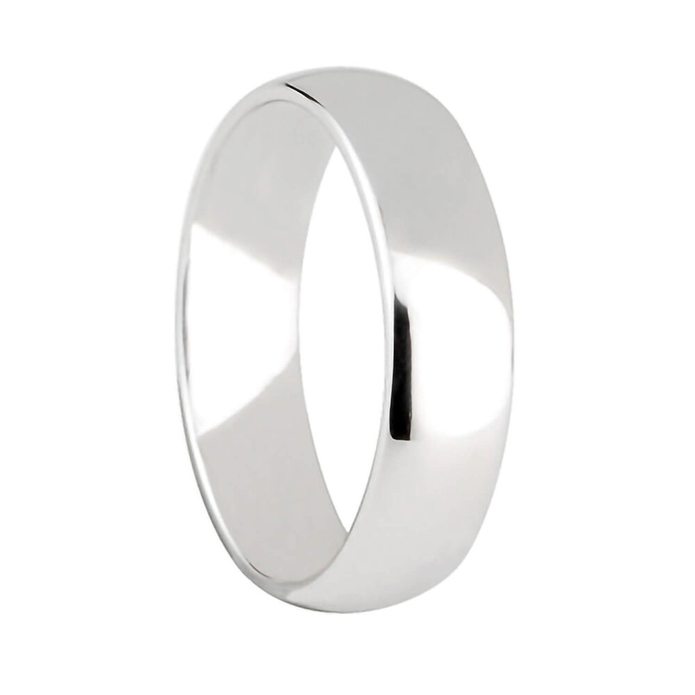 Men's 9ct white gold 6mm superior court wedding ring image number 0
