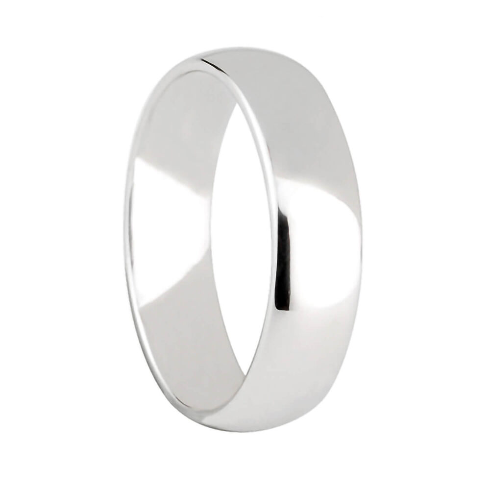 Men's 9ct white gold 6mm superior court wedding ring