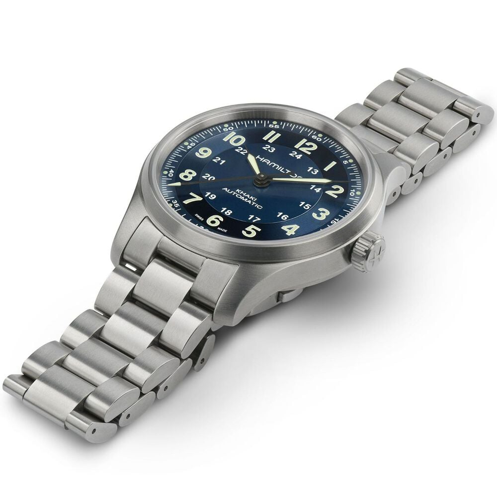 Hamilton Khaki Field Titanium Automatic Blue Dial Steel Case Watch image number 1
