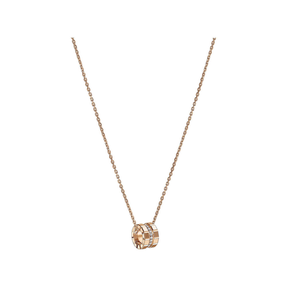 Chopard Ice Cube 18ct Rose Gold 0.14ct Diamond Pendant (Chain Included)