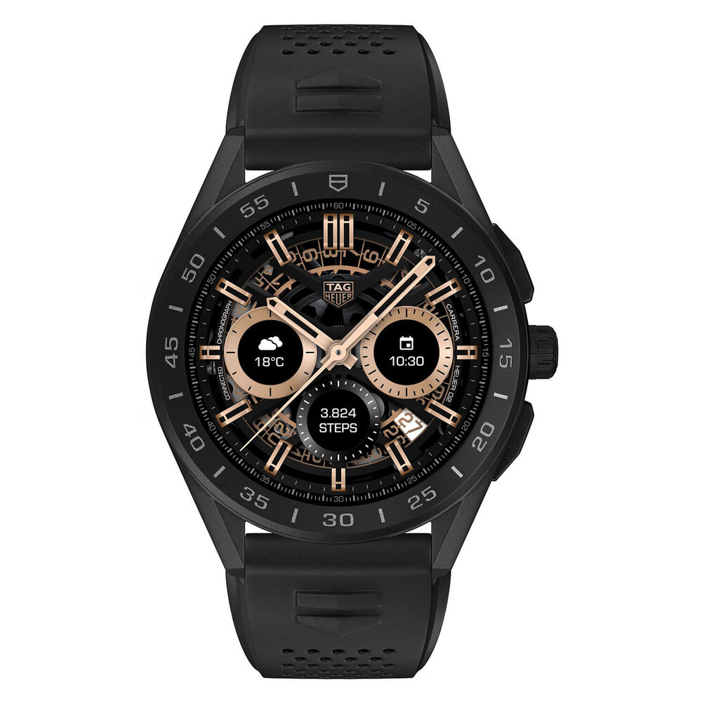 TAG Heuer Connected Android Wear 45mm Black Titanium Case Smartwatch image number 0