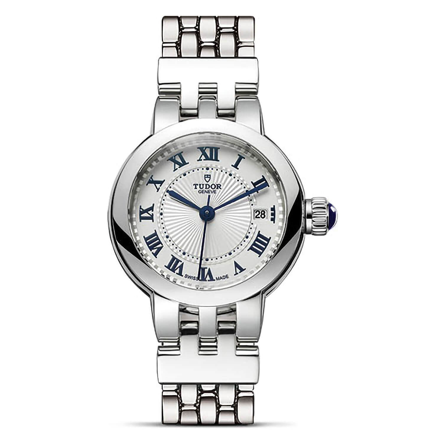 Tudor Clair de Rose 26mm White Dial Steel Bracelet Ladies Watch