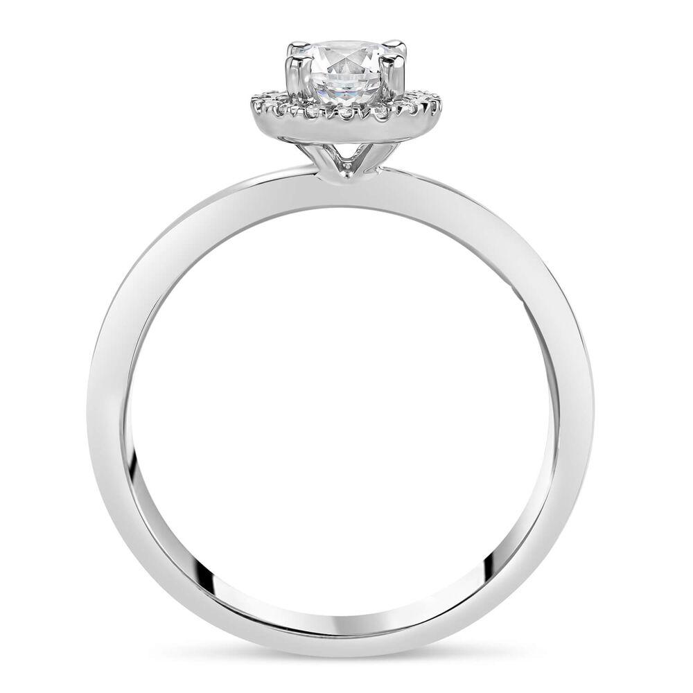 Northern Star 0.58 Round Diamond Brilliant Halo 18ct White Gold Ring image number 2