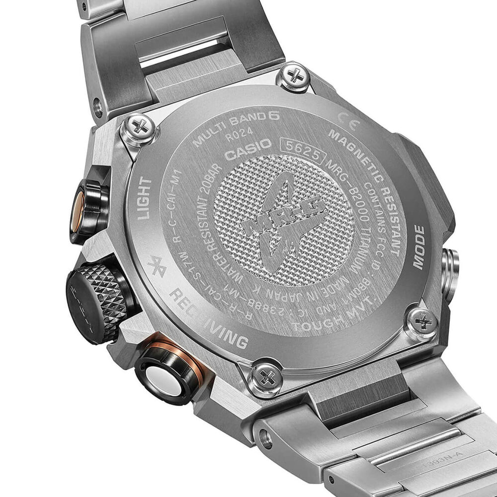 G-SHOCK MR-G 54.7mm Black Dial Silver Titanium Bracelet Watch image number 5