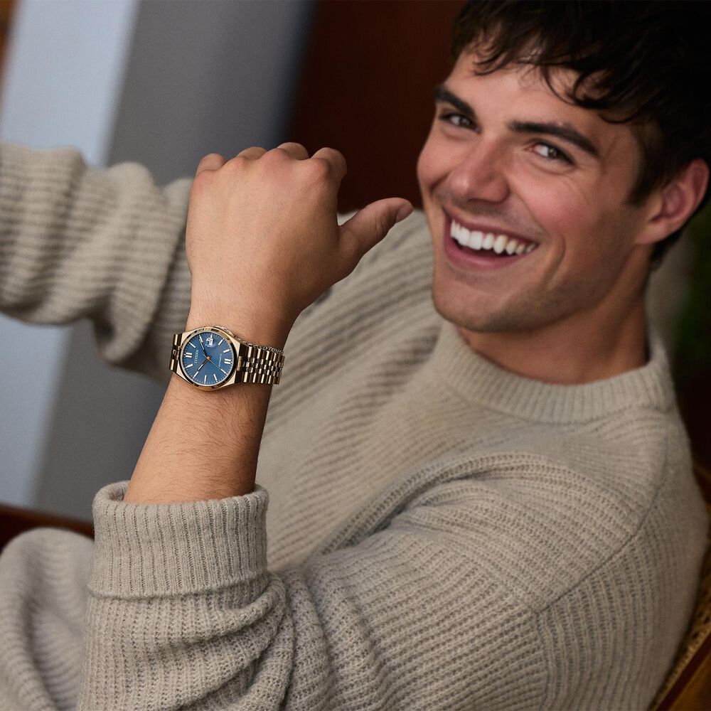 Citizen Tsuyosa 60 Automatic 40mm Blue Dial Rose Gold Toned Steel Bracelet Watch image number 6