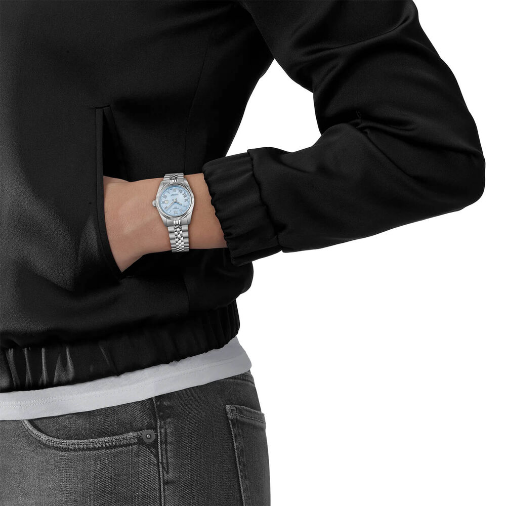 Tissot Ballade Powermatic 48 COSC 30mm Ice Blue Dial Steel Bracelet Watch image number 6