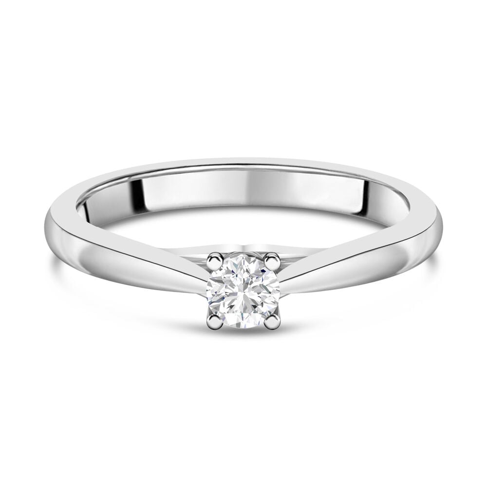 18ct White Gold 0.25ct Round Diamond Orchid Setting Ring image number 3