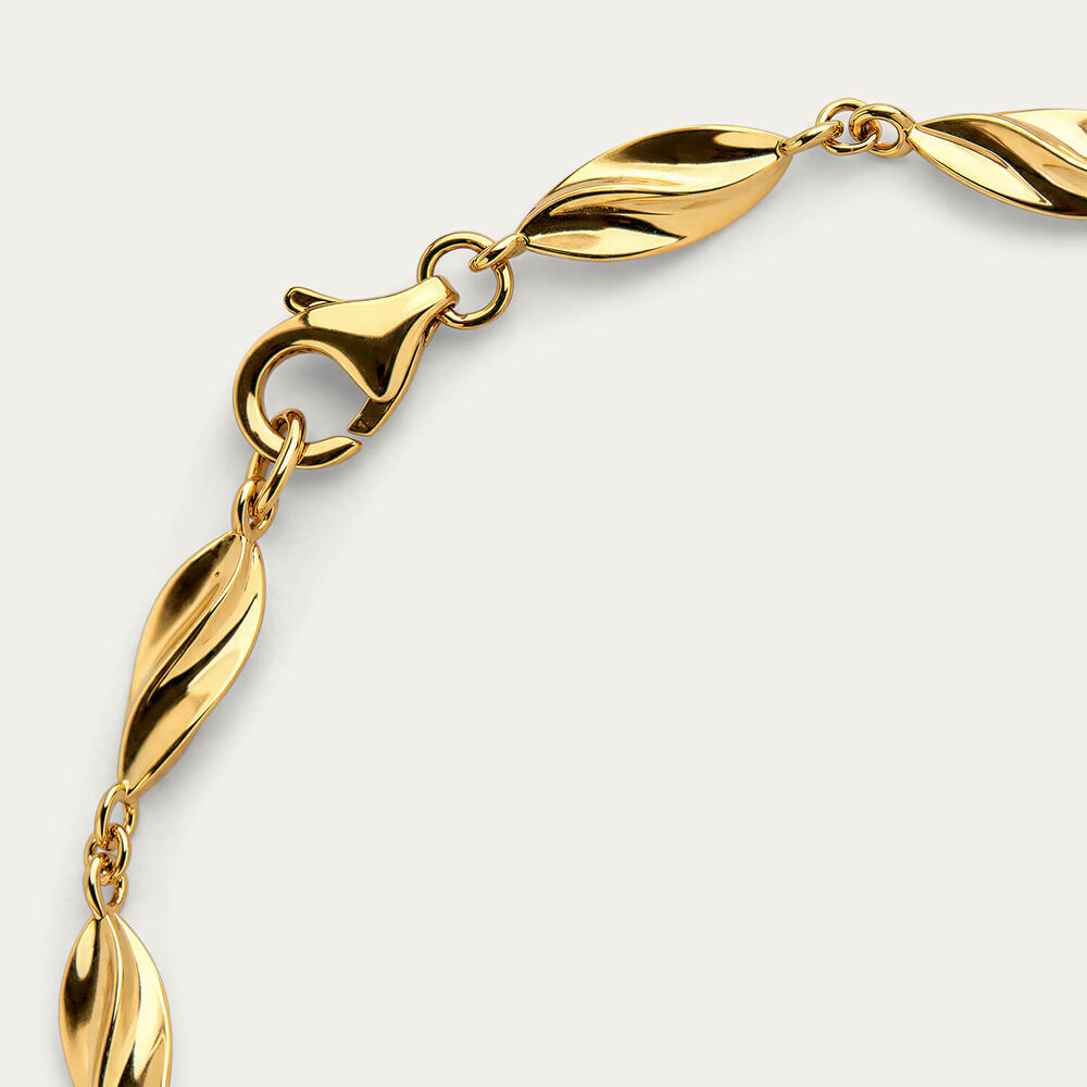 Sterling Silver Two Tone Twist Link Bracelet