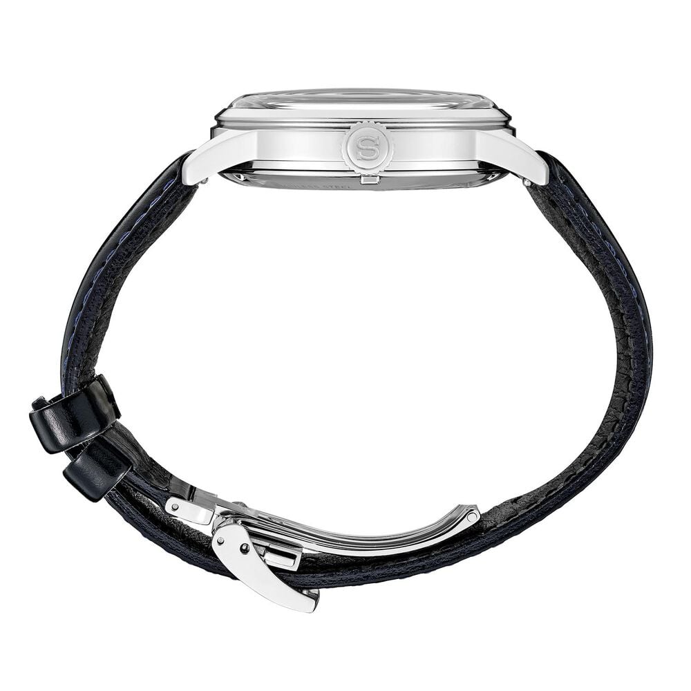 Seiko Presage &lsquo;Silver Bullet&rsquo; Cocktail Time GMT 40.5mm Dial Black Leather Strap Watch