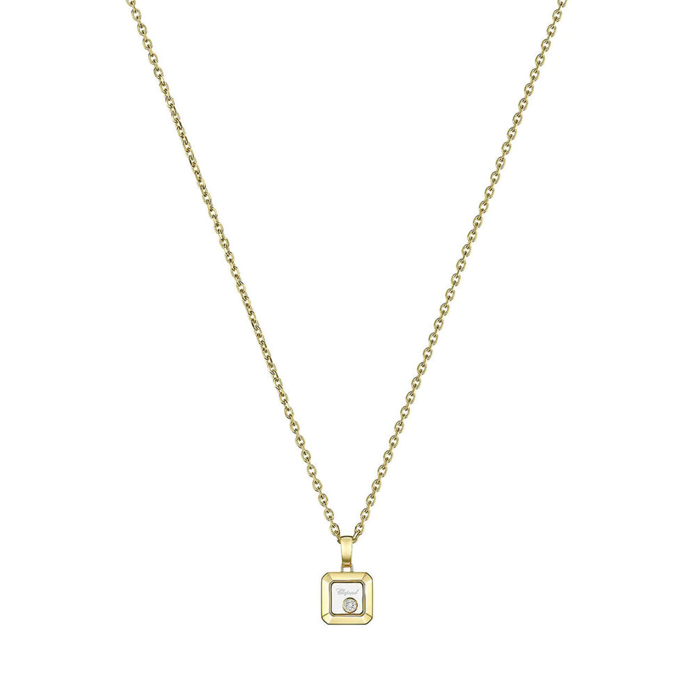 Chopard Happy Diamonds Icons 18ct Yellow Gold 0.05ct Diamond Square Pendant image number 0