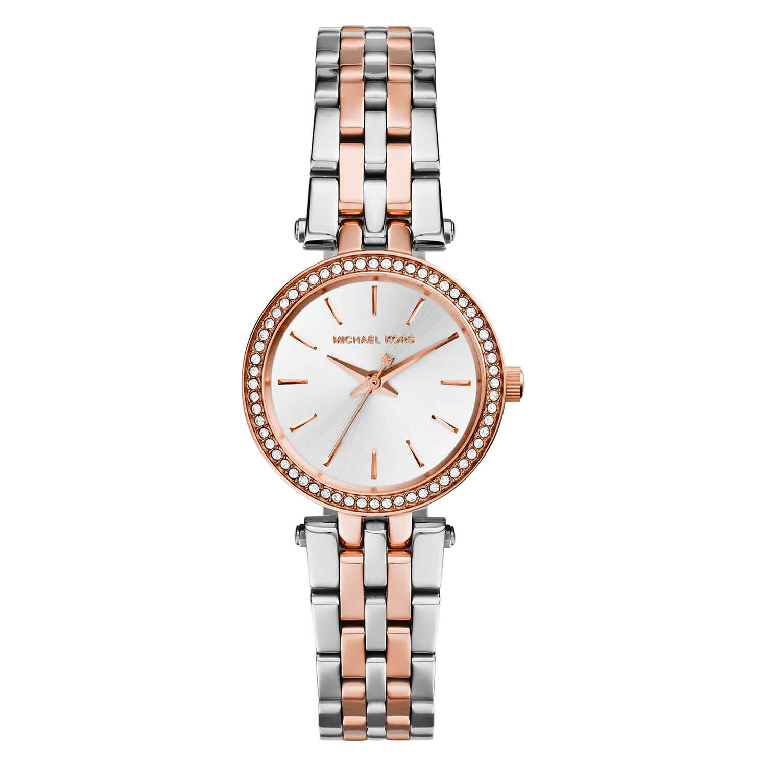 Michael Kors Mini Darci stone set three colour gold plated watch