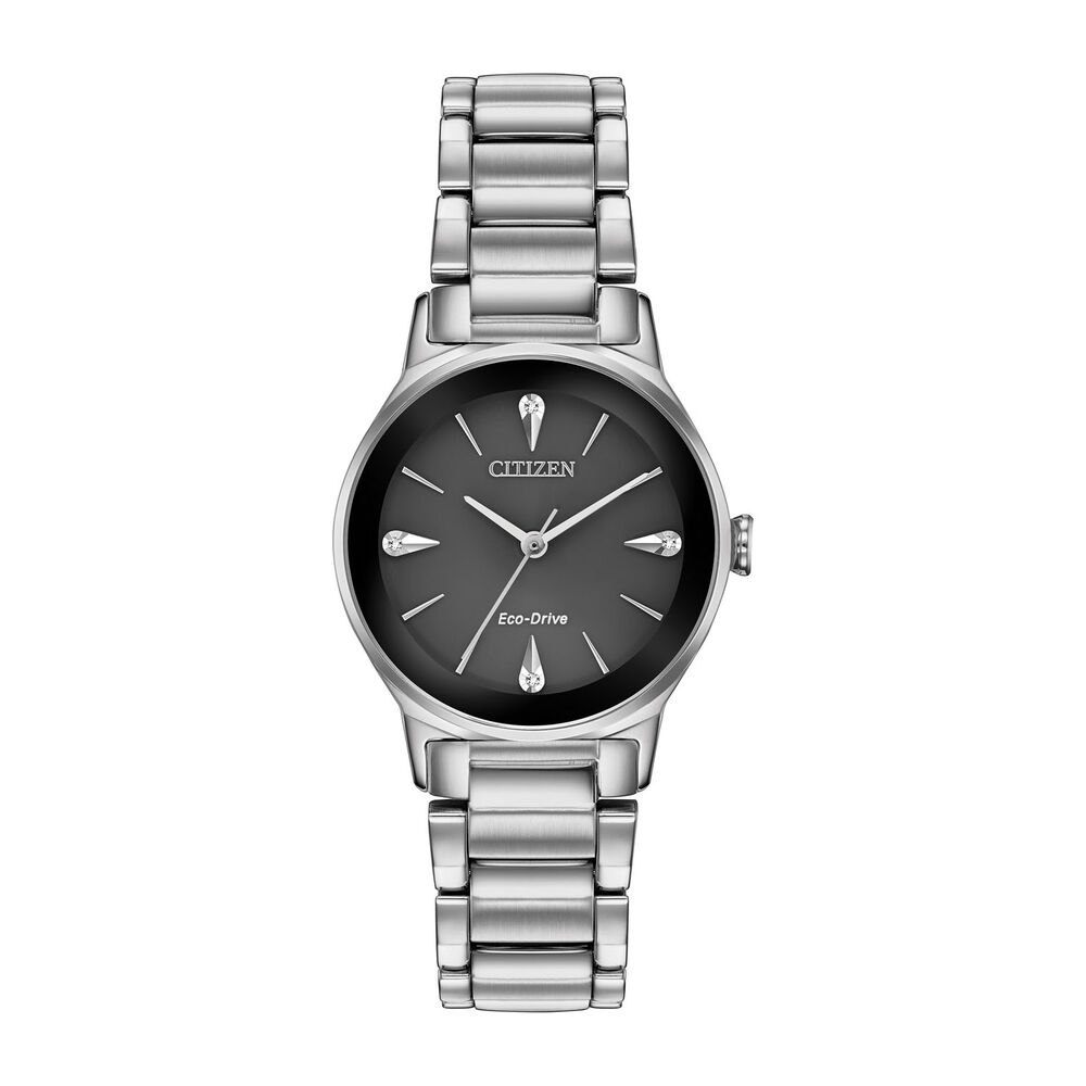 Citizen Axiom Diamond Black & Stainless Steel 28mm Ladies' Watch