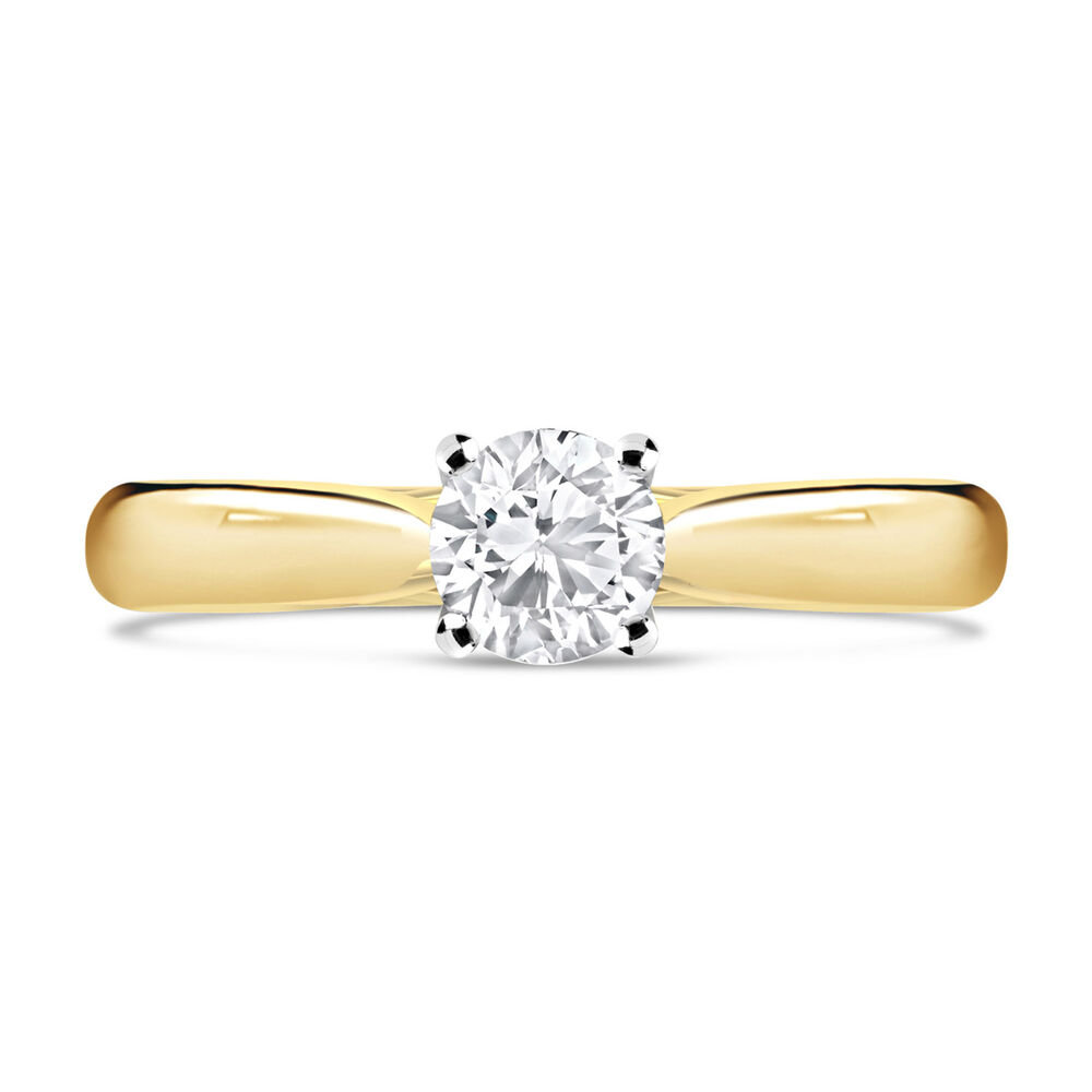 18ct Yellow Gold 0.50ct Round Diamond Orchid Setting Ring