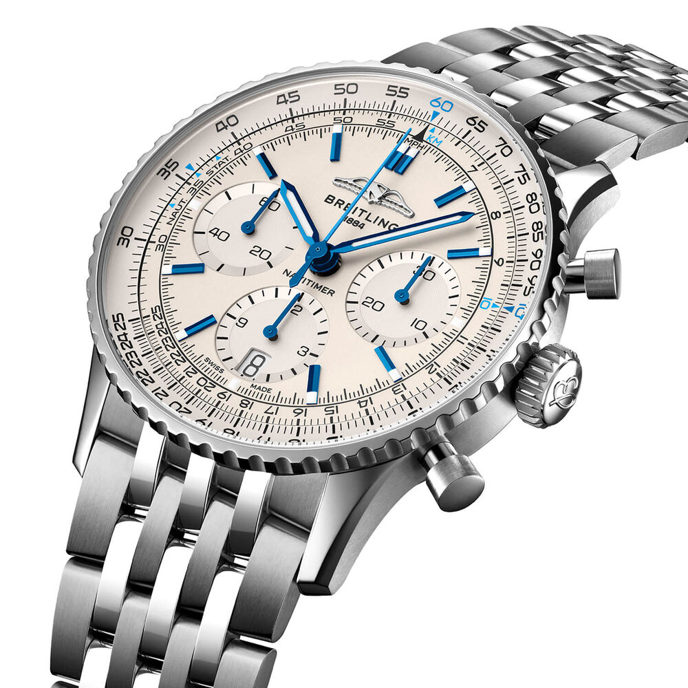 Breitling Navitimer B01 Chronograph 41mm White Dial Steel Bracelet Watch