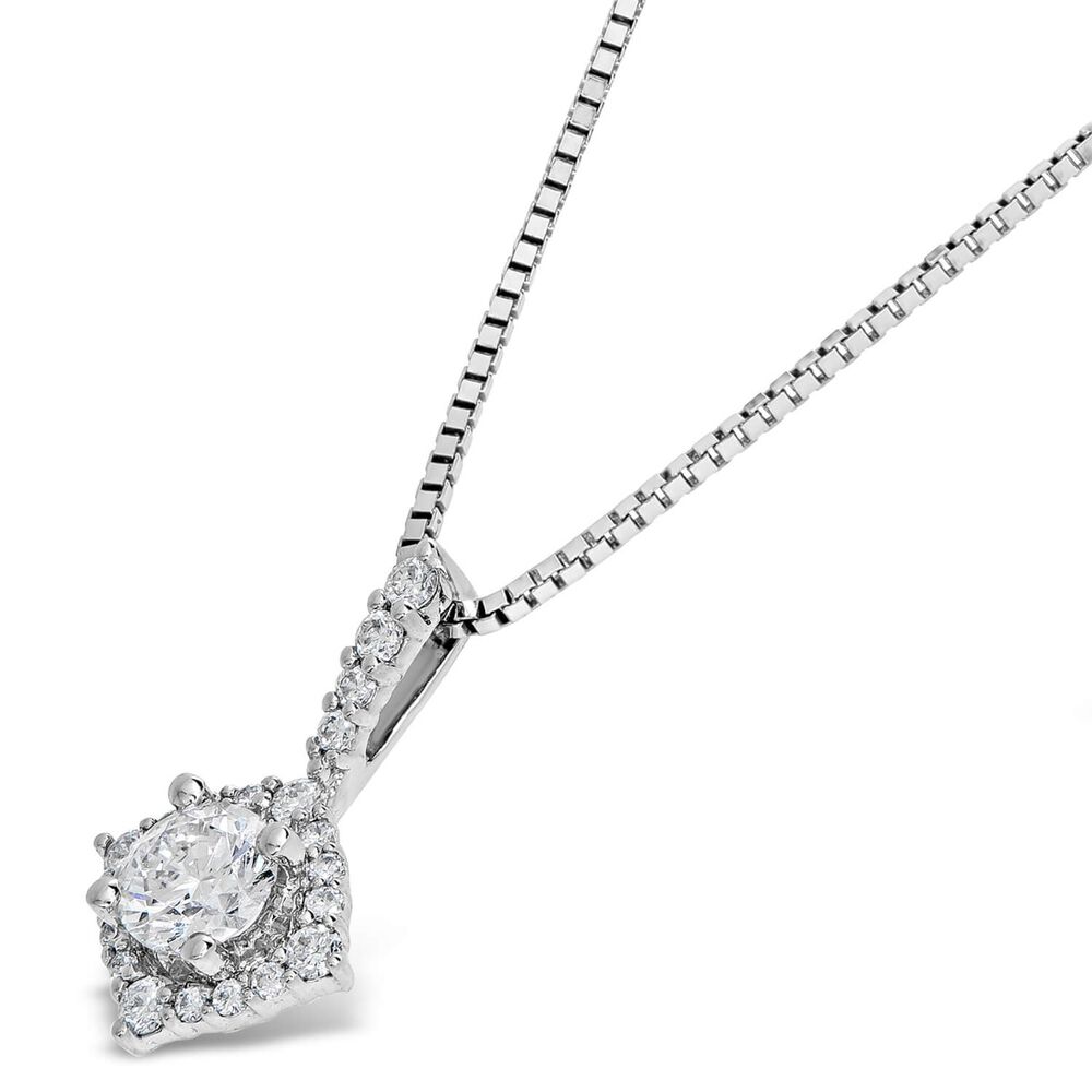 Northern Star Signature Diamond Halo 18ct White Gold Pendant image number 1