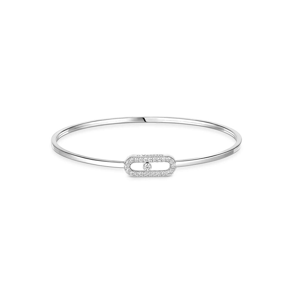 Messika Move Uno Pave Flex 0.18ct White Gold Bangle