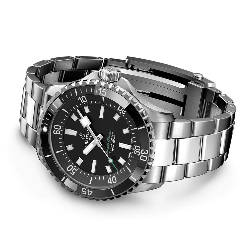 Breitling Superocean Auto 42mm Black Dial Stainless Steel Bracelet Watch