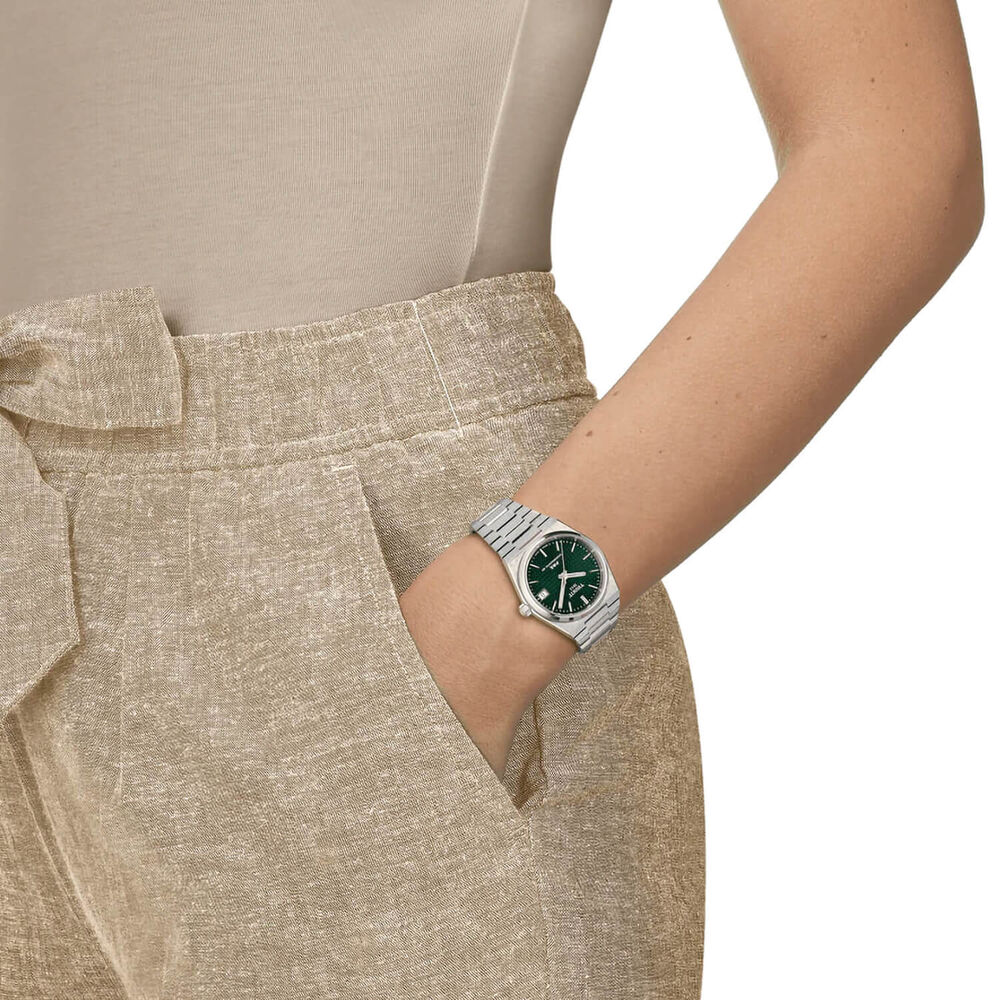 Tissot PRX Automatic 35mm Green Dial Steel Case Bracelet Watch image number 5