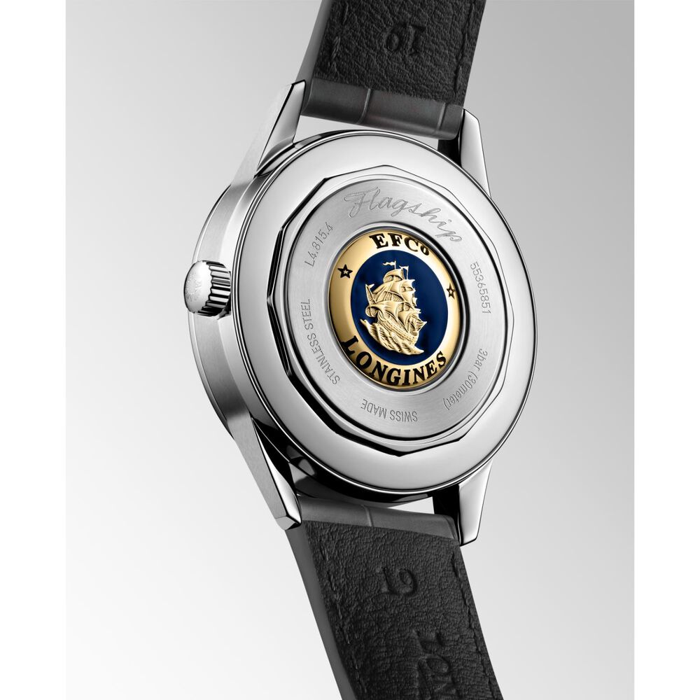 Longines Flagship Heritage 38.5mm Anthracite Dial Leather Watch image number 5