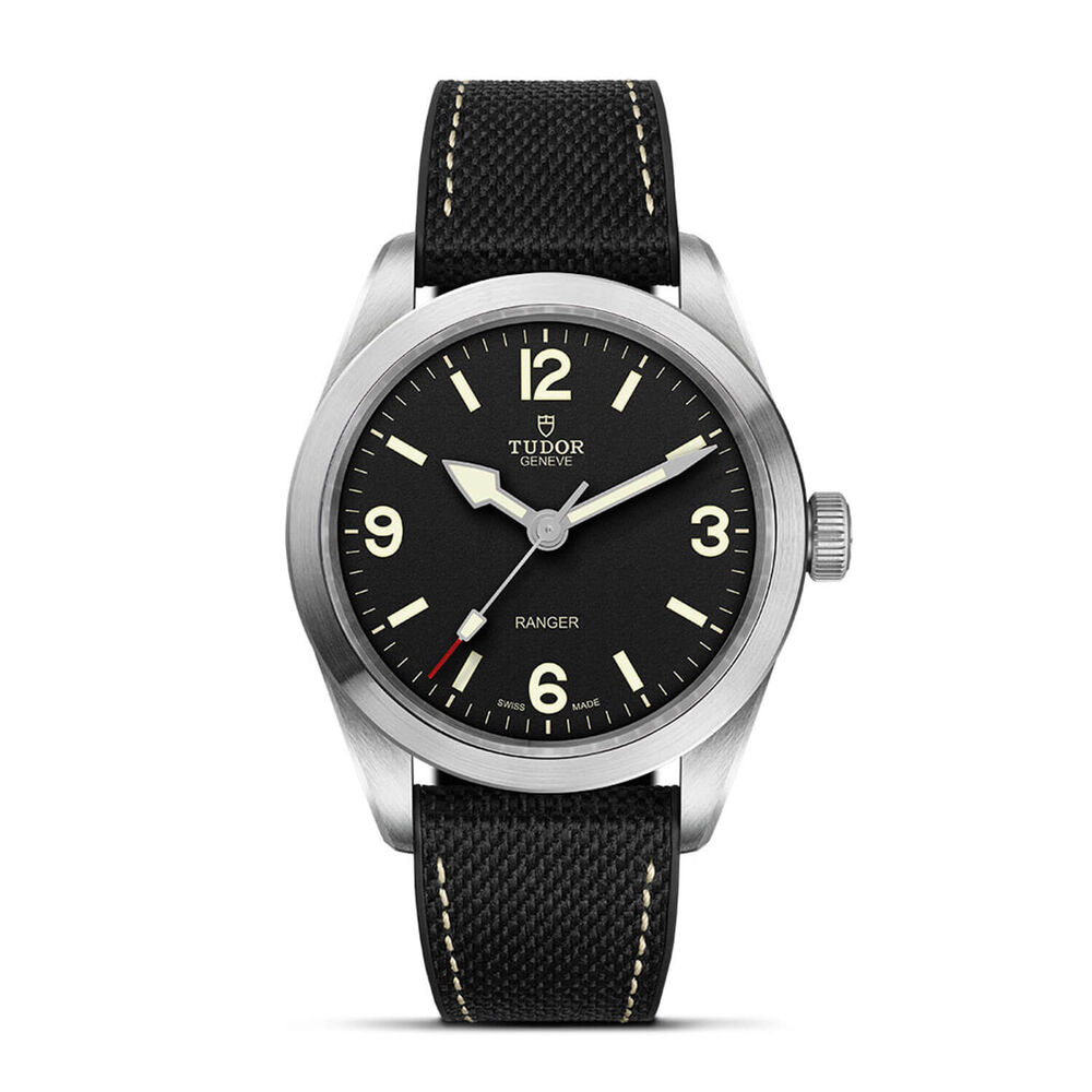 TUDOR Ranger 39mm Black Dial Hybrid Black Strap Watch