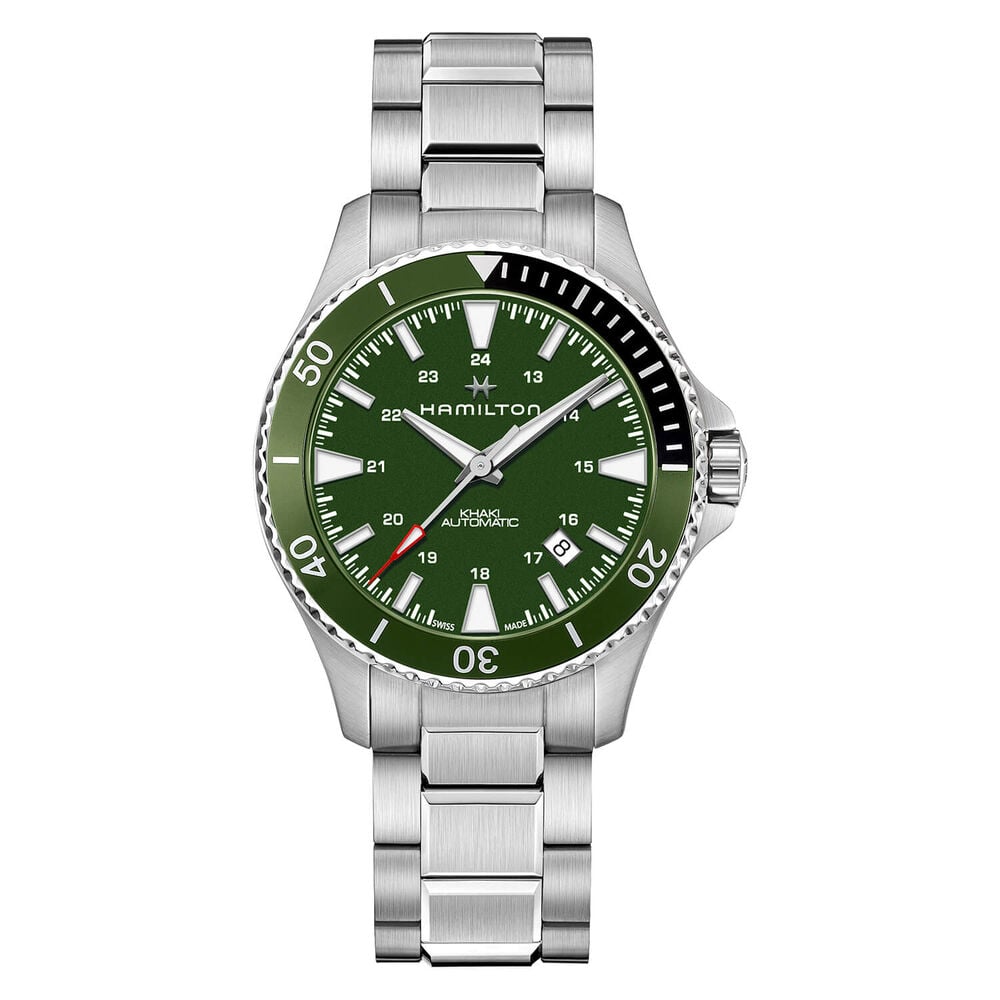 Hamilton Khaki Navy Scuba Auto 40mm Green Steel Case Bracelet Watch