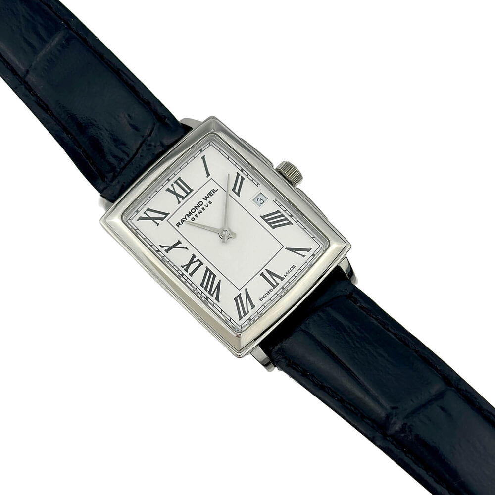 Pre-Owned Raymond Weil Toccata Quartz 22.6x28.1mm White Dial Leather Strap Watch image number 1