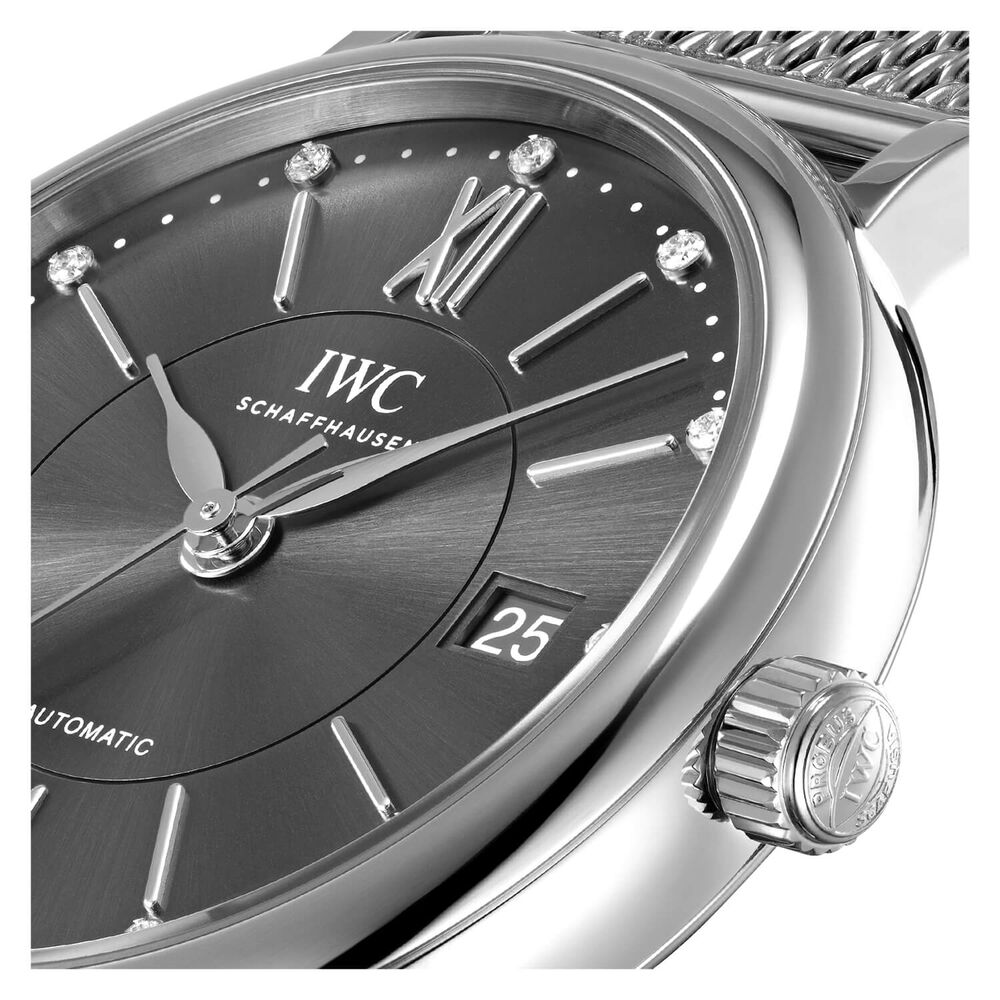 Pre-Owned IWC Schaffhausen Portofino Automatic 37mm Grey Dial Steel Bracelet Watch image number 2