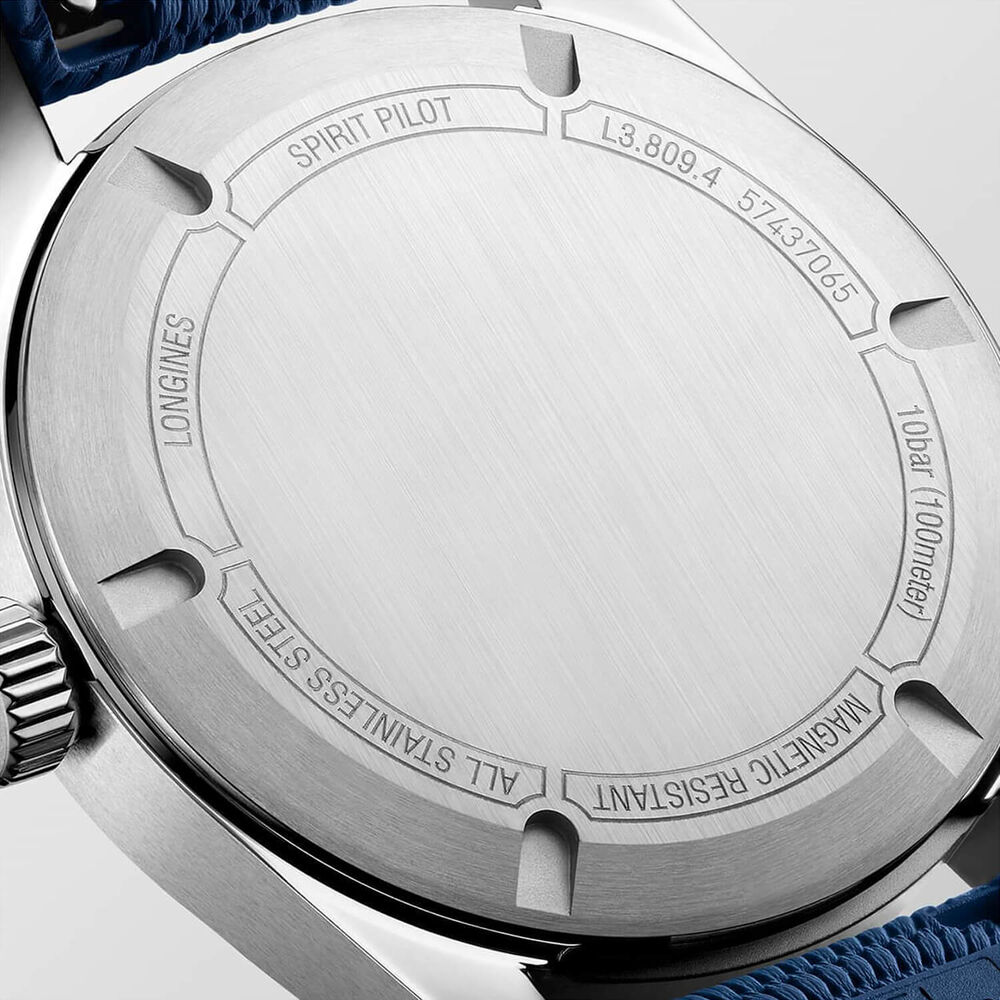 Longines Spirit Pilot 39mm Blue Dial & Blue Rubber Strap Watch