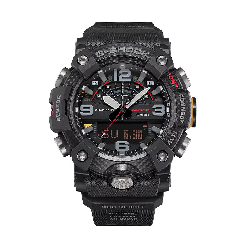 G-SHOCK Master of G Mudmaster 55.4mm Carbon Fibre Bezel & Black Resin Strap Watch
