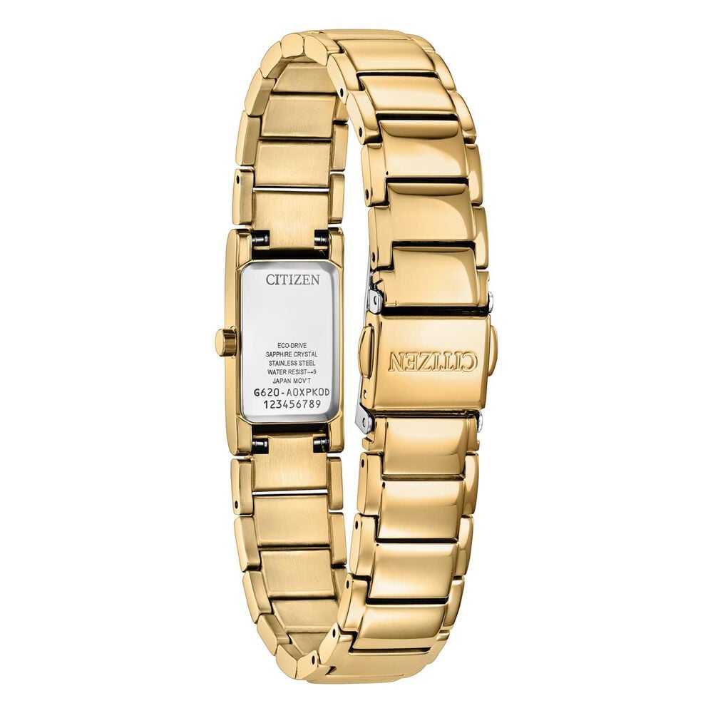 Citizen Axiom 14.3x28.5mm Gold Dial Gold Tone Steel Bracelet Watch