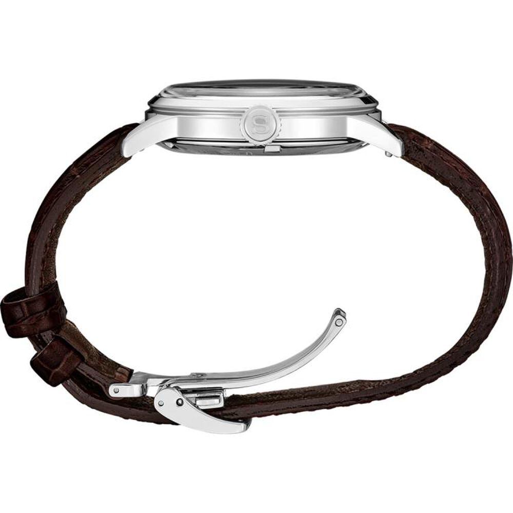 Seiko Presage Cocktail Time 40.5mm Blue Dial Brown Leather Strap Watch image number 5