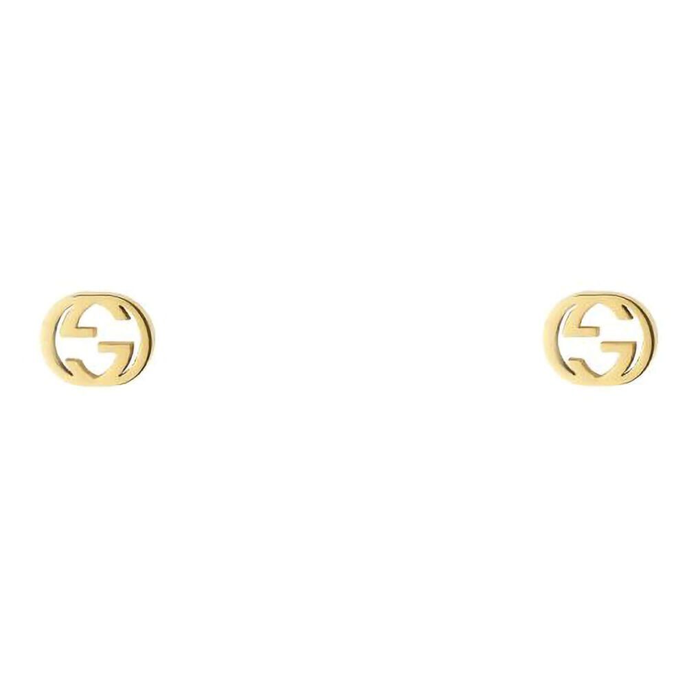 Gucci Interlocking 18ct Yellow Gold Stud Earrings
