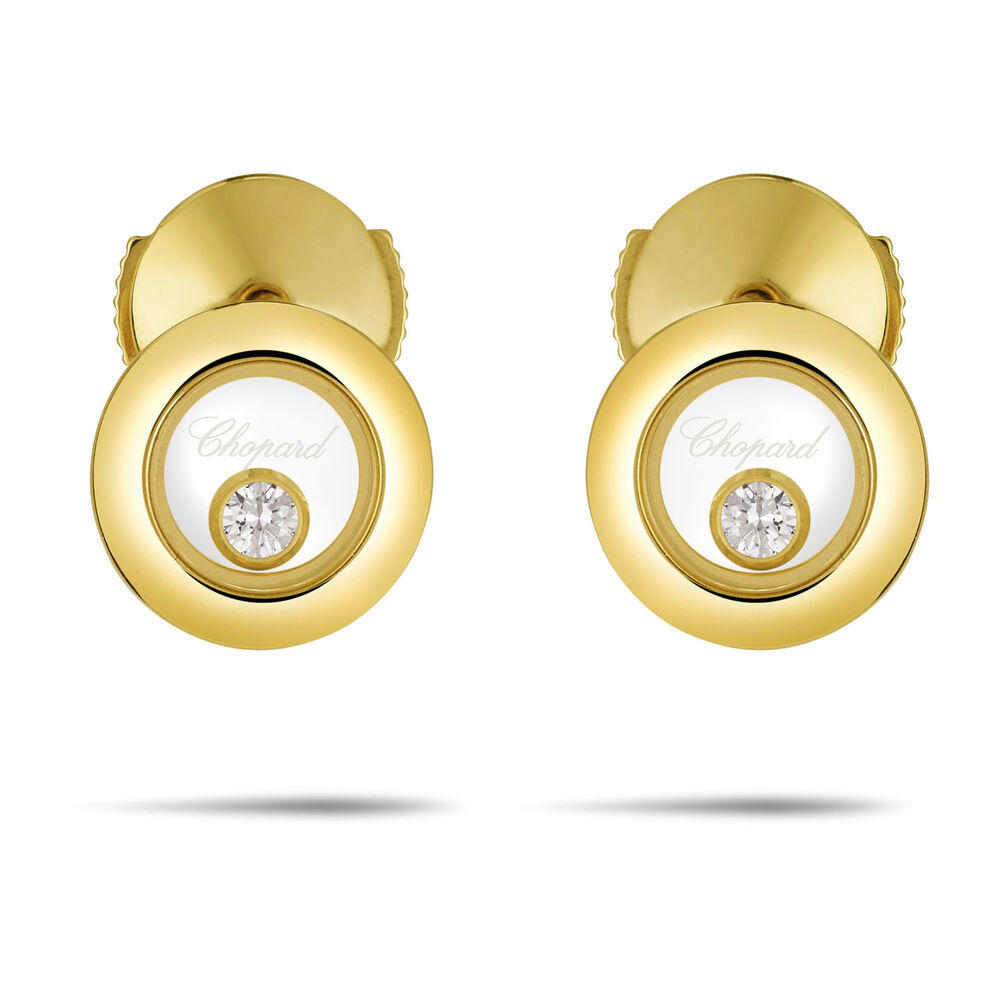 Chopard Happy Diamond Icon 18ct Yellow Gold Round Earrings image number 0