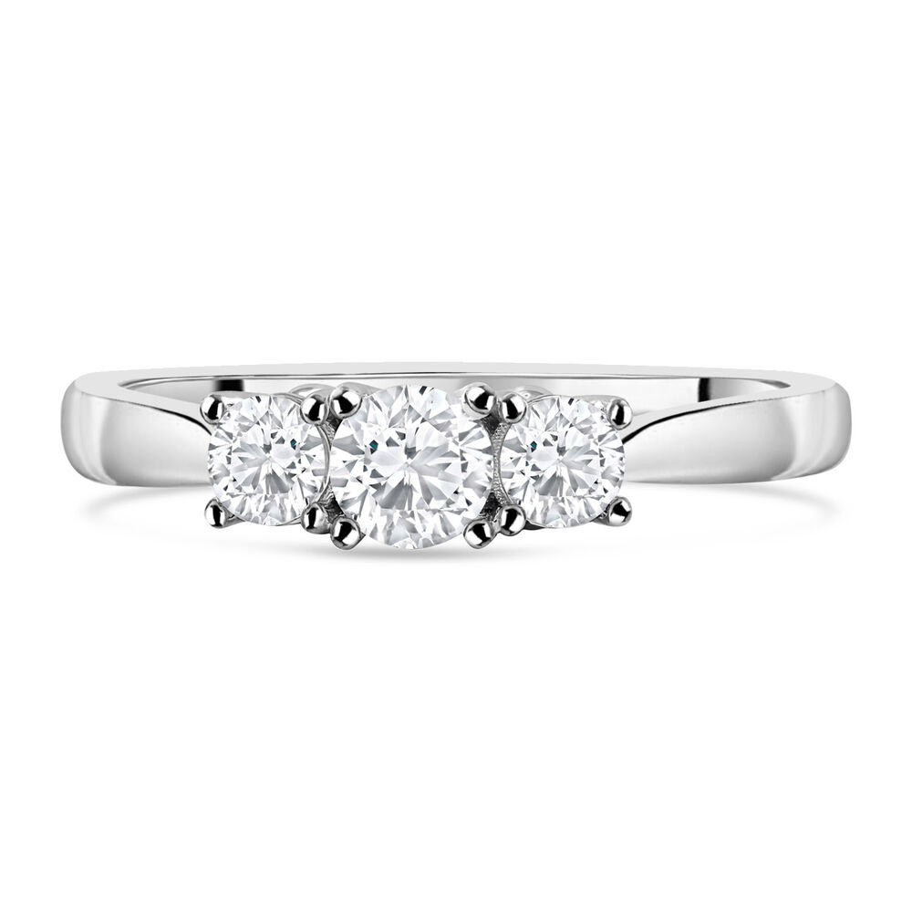 18ct White Gold 0.50ct Diamond Trilogy Tulip Setting Ring