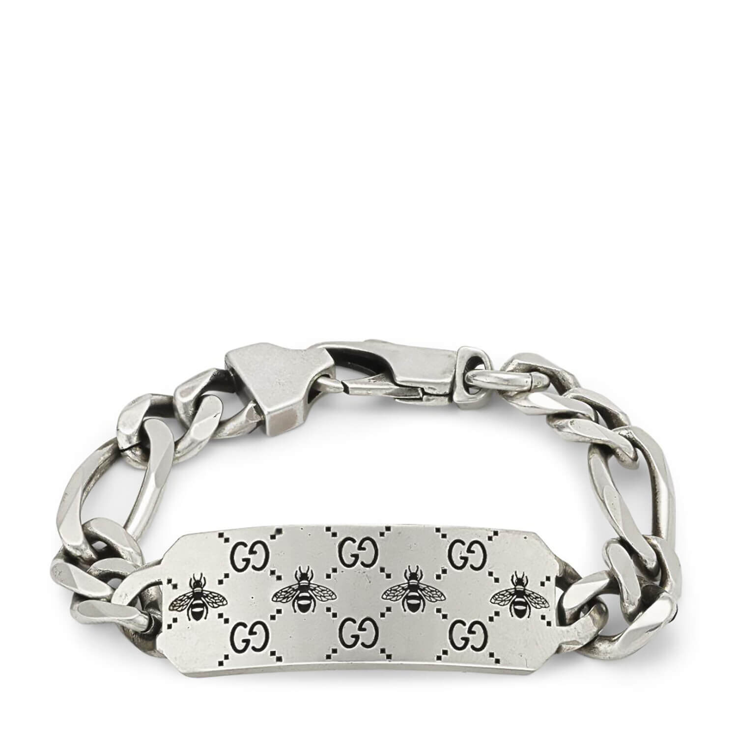 GUCCI GucciGhost Engraved Sterling Silver ID Bracelet for Men  MR PORTER