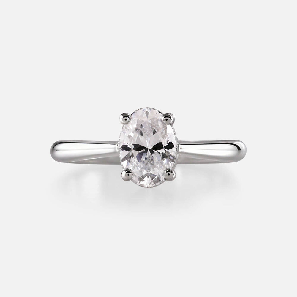 Prism 9ct White Gold 1.00ct Oval Diamond Solitaire Ring